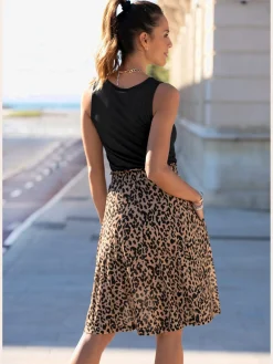 Buffalo Robes<Robe en jersey robe léopard courte pour l'été