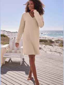 s.Oliver Robes<Robe en matière sweat robe sweat en qualité côtelée
