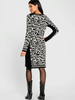 Rick Cardona Robes<Robe en tricot joli jacquard à l'aspect animal