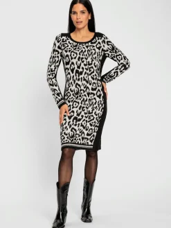 Rick Cardona Robes<Robe en tricot joli jacquard à l'aspect animal