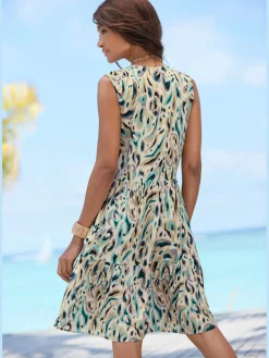 LASCANA Robes<Robe imprimée col v à bordure