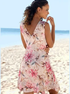 s.Oliver Robes<Robe imprimée encolure en v dégagée devant et au dos