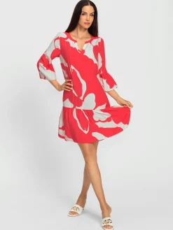 Ashley Brooke Robes<Robe imprimée manches trompette 3/4