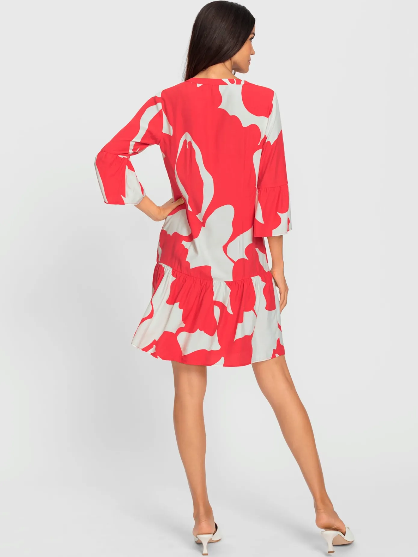 Ashley Brooke Robes<Robe imprimée manches trompette 3/4