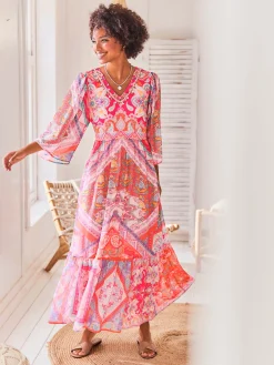 Linea Tesini Robes<Robe imprimée superbes éléments décoratifs