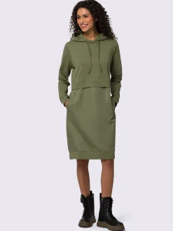 Mandarin Robes<Robe légère mélange de matières tendance