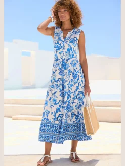 LASCANA Robes<Robe longue avec encolure ronde