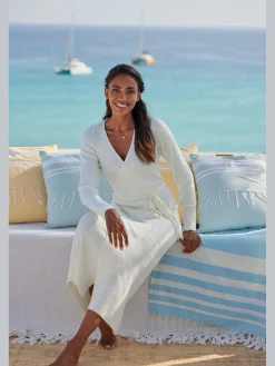 LASCANA Robes<Robe longue cache-cœur en tricot