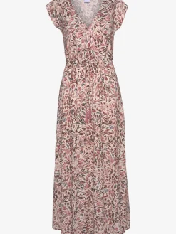 Vivance Robes<Robe longue col v chevauchant avec bouton-pression