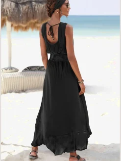 s.Oliver Robes<Robe longue discrète bordure en dentelle à l'encolure