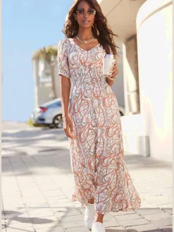 LASCANA Robes<Robe longue encolure en v dégagée
