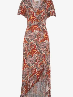 LASCANA Robes<Robe longue encolure en v chevauchante devant