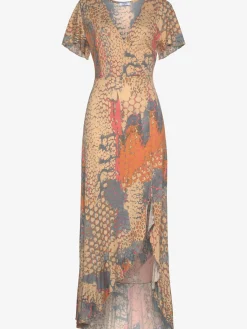 Buffalo Robes<Robe longue encolure en v profonde et manches chauve-souris courtes