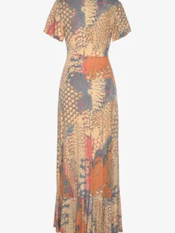 Buffalo Robes<Robe longue encolure en v profonde et manches chauve-souris courtes