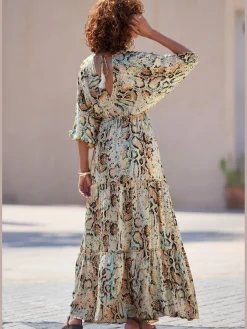 Buffalo Robes<Robe longue encolure en v dégagée devant et au dos