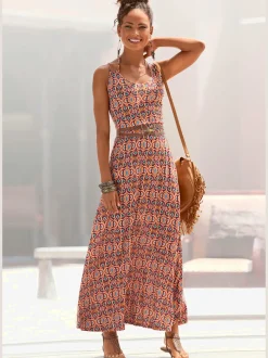 LASCANA Robes<Robe longue encolure en v dégagée