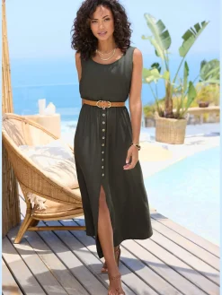 LASCANA Robes<Robe longue encolure ronde dégagée