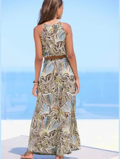 LASCANA Robes<Robe longue encolure ronde légèrement froncée