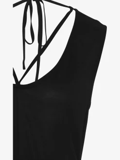 Buffalo Robes<Robe longue larges bretelles et rubans décoratifs dans le cou