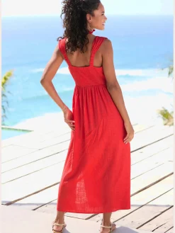 LASCANA Robes<Robe longue robe d'été imprimé avec encolure en v devant