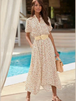 LASCANA Robes<Robe mi-longue col chemisier tendance