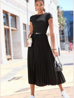 LASCANA Robes<Robe mi-longue encolure ronde