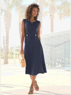 LASCANA Robes<Robe mi-longue encolure ronde