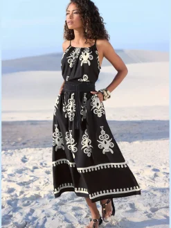 LASCANA Robes<Robe mi-longue élastique devant sur l'encolure