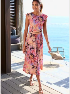 LASCANA Robes<Robe mi-longue ravissantes manches chauve-souris