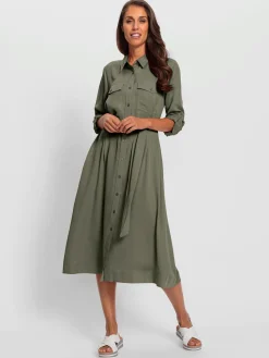 Linea Tesini Robes<Robe tissée ceinture à nouer