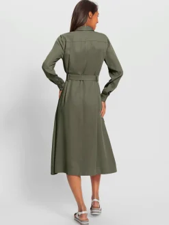 Linea Tesini Robes<Robe tissée ceinture à nouer