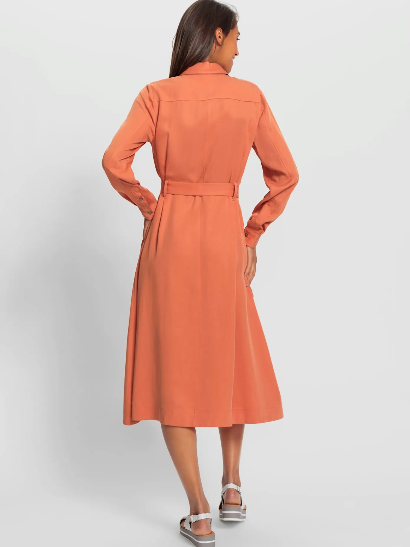 Linea Tesini Robes<Robe tissée ceinture à nouer