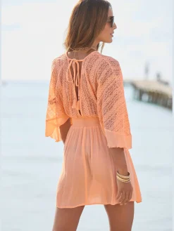 LASCANA Robes<Robe tunique col v chevauchant