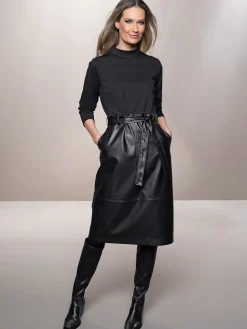 Rick Cardona Robes<Robe évasée mélange de matières tendance