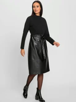 Rick Cardona Robes<Robe évasée mélange de matières tendance