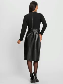 Rick Cardona Robes<Robe évasée mélange de matières tendance