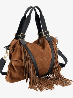 Maroquinerie<Sac franges et effet bicolore