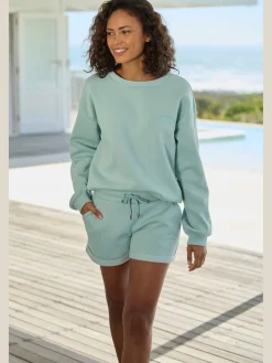 LASCANA Tenues De Détente<Short décontracté short en coton molletonné avec logo brodé