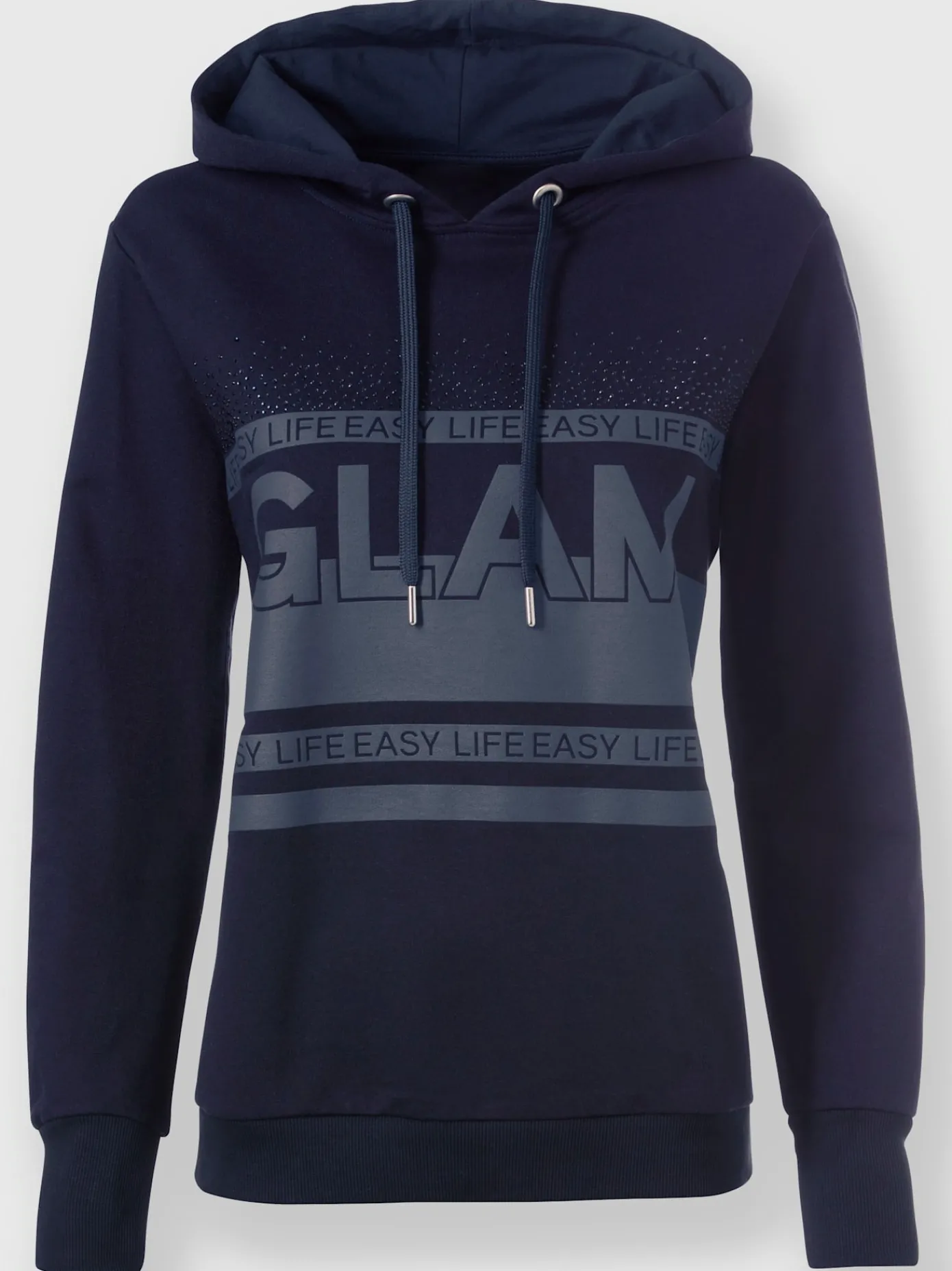 Rick Cardona Tenues De Détente|Pulls<Sweatshirt à capuche motif imprimé avec pierres brillantes fantaisie