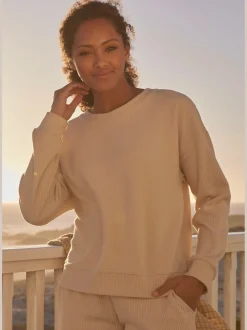 s.Oliver Tenues De Détente|Pulls<Sweatshirt en qualité côtelée