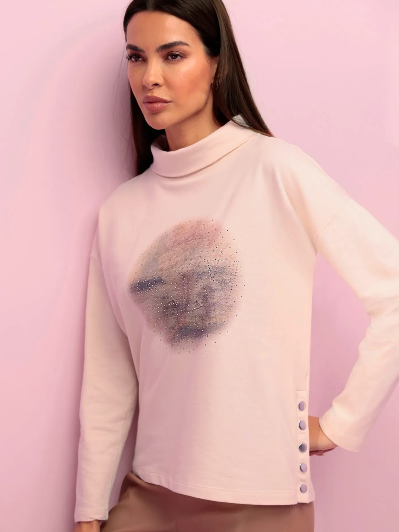 Rick Cardona T-Shirts<Sweatshirt imprimé avec pierres brillantes fantaisie