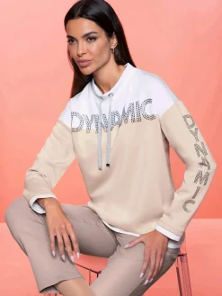 Rick Cardona Tenues De Détente|Pulls<Sweatshirt inscription avec petites pierres brillantes fantaisie