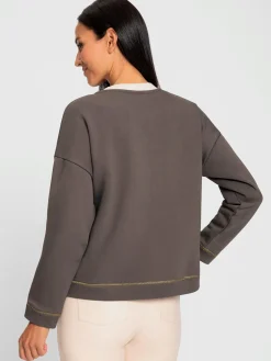 Rick Cardona Tenues De Détente|Pulls<Sweatshirt inscription en polaire douce