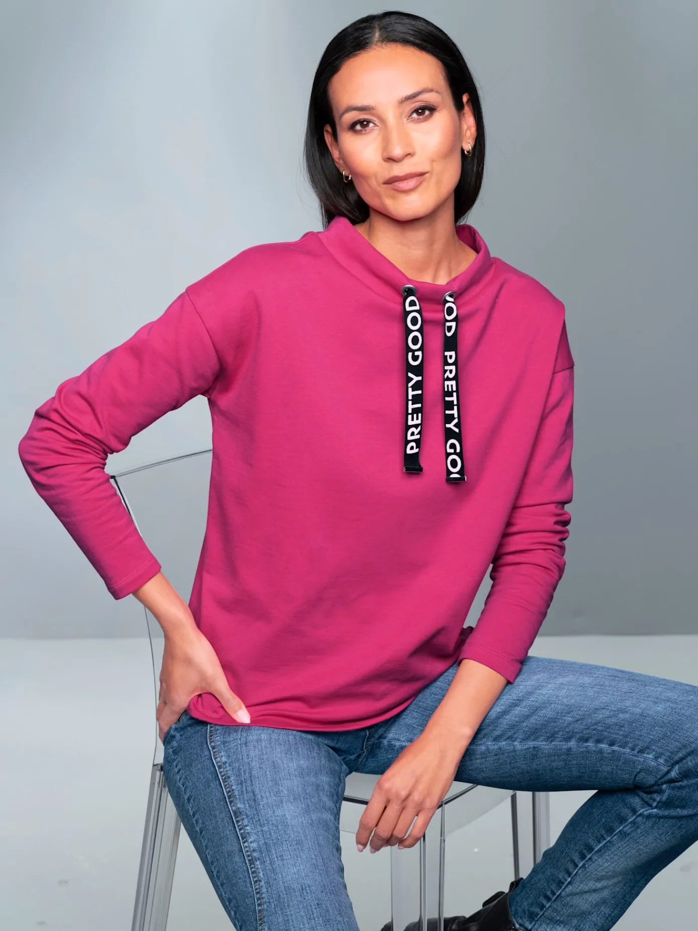 Rick Cardona Tenues De Détente|Pulls<Sweatshirt lien à nouer avec inscription