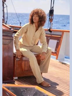 H.I.S Tenues De Détente|Pulls<Sweat-shirt pull camionneur avec glissière et col haut