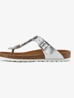 LASCANA Sandales<Tongs fleurs tendance effet métallisé