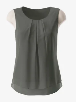 Tenues De Cérémonie|T-Shirts<Top femme évasé avec encolure ronde plissée