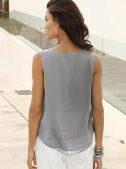 Tenues De Cérémonie|T-Shirts<Top femme évasé avec encolure ronde plissée