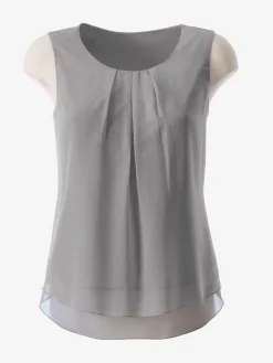 Tenues De Cérémonie|T-Shirts<Top femme évasé avec encolure ronde plissée