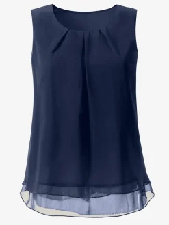 Tenues De Cérémonie|Débardeurs<Top femme évasé avec encolure ronde plissée